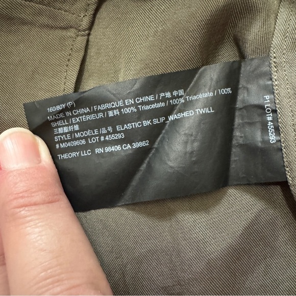 Theory P (US XS) 100% Silk Green Midi Slip Dress ~ Minimalist Classic - Picture 6 of 6